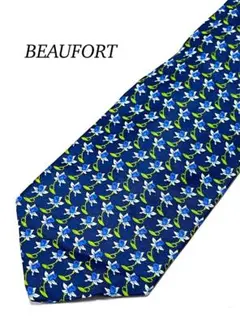 2本目半額　美品　ビューフォート　花柄　シルク　ネクタイ　ビジネス　ヴィンテージ