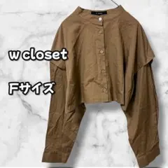 N0438　レイヤード風ショート丈ブラウス　前開きデザイン　モカ　F