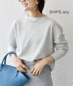 新品 SHIPS any ワッフル レースアップ ラウンドヘム プルオーバー