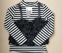 ストライプフリンジ長袖カットソー　110