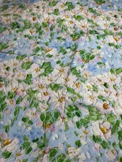 生地#443花柄・水色地w110㎝×85㎝