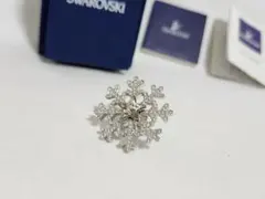 正規未 レア スワロフスキー スノーフレーク ピンブローチ ビジュー石 付属有