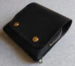 新型多機能財布★スマート・トラッカーウォレットＬ改　ブラック★栃木レザーヌメ革
