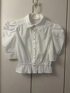GRL グレイル　パフスリーブ 半袖ブラウス ホワイトSサイズ