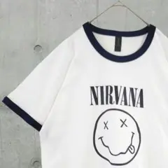 【Mサイズ】NIRVANAリンガーTシャツ古着ビンテージグランジ好きに