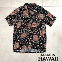 新品未 Karaku カラク アロハシャツ 猫 アンスリウム 蝶