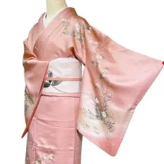 A121愛華 着物 訪問着　美品　逸品　正絹　フォーマル　花柄