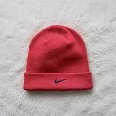 00s Nike 赤 黒スウォッシュロゴ　ニット帽