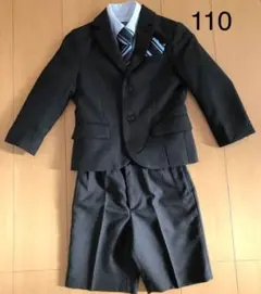 フォーマルスーツ 男の子 110 黒 ストライプ スーツ