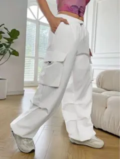 shein 白 カーゴパンツ ホワイト