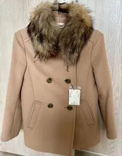 BEAUTY&YOUTHベージュ ファー付きコート