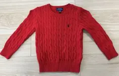 POLO RALPH LAUREN ケーブルニット セーター 赤 4/4T
