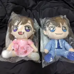 名探偵コナン　Ｂ賞おすわりぬいぐるみ　毛利蘭　工藤新一　２個セット