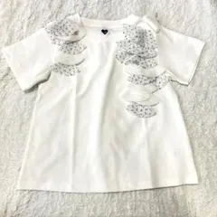 美品　Myu ドットフリル　カットソー Tシャツ　白　Mのサムネイル