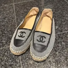 CHANEL エスパドリーユ　専用 CHANEL エスパドリーユ 39 ベージュ・ブラック - メルカリ