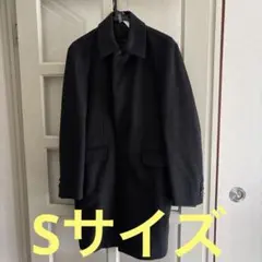 黒 ステンカラーコート ウール&カシミア