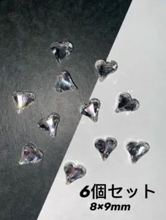 No.7 歪みハートネイルパーツ クリスタル　S