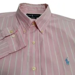 【春夏コーデ M】ラルフローレン オックスフォードシャツ BD ロゴ刺繍 ピンク
