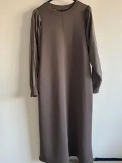 アーバンリサーチ　ブラウン 長袖 カットソーワンピース