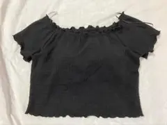 GU ブラック オフショルダートップス Mのサムネイル
