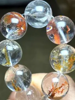 【極上】オーロラクォーツブレスレット約14㎜後半（新品未使用）内径19センチ　虹