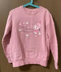 ベルメゾン　裏起毛スウェットシャツ　トレーナー　ピンク 140cm
