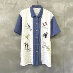 90's 日本製 Linion 柄シャツ ポリエステルシャツのサムネイル
