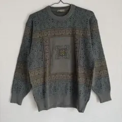 FRAGROAD 90s 総柄クルーネックニットセーター