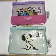 Peanuts スヌーピー クリアミニポーチ 2個セット