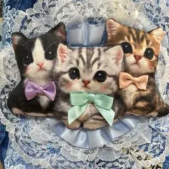 ハンドメイド　サコッシュ　コヤンイサムチョン☆ぷっくり〜猫ちゃんズ☆ショルダー付