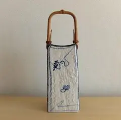 瀬戸焼 赤津焼 ヴィンテージ花器 一輪挿し 寺田みのる作 ユルい一筆描きの妙