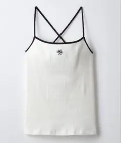 ワンポイント刺繍カップ付きブラキャミソール(バッククロス)