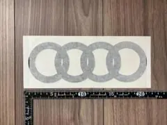 AUDI アウディー カッティング ロゴ ステッカー シルバー 200mm