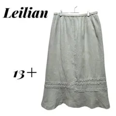 【レリアン】Leilian フレアスカート ロング 麻 大きいサイズ 13+のサムネイル