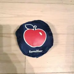 未使用 familiar エコバッグ ネイビー リンゴデザイン