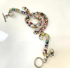 カラフル　ビーズ　ブレスレット　ヴィンテージショップで購入　ユニーク　個性的