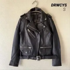 DRWCYS 黒 ヤギ革 ライダース ダブルジャケット レザージャケット 希少のサムネイル