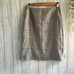 最終値下げ！【S】スウェード調 タイト スカート 日本製 ベージュ
