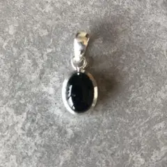ブラックオニキス S925 plated ペンダントトップ 〜意志と保護の石〜