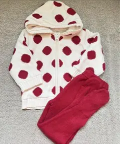 【送料無料】baby GAP パーカー&タイツ　赤　ドット　上下セット　ニット