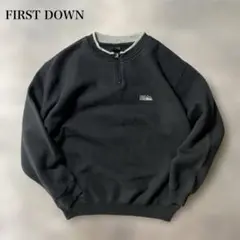 古着FirstDownスウェット黒ハーフジップ【AB01】