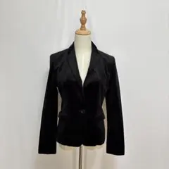 COMME CA ISMベロアテーラードジャケット（L）黒　フォーマル