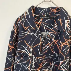 niko and ニコアンド 長袖シャツ 柄シャツ 総柄 オープンカラー アートのサムネイル