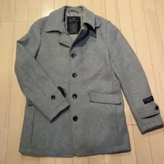 【美品】ナノユニバース SUPER140'S メルトンシグルPコート グレーS