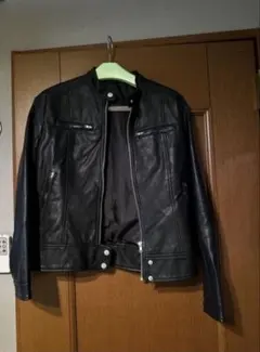 新品未使用‼️ フェイクレザー ライダースジャケット ブラックMサイズ