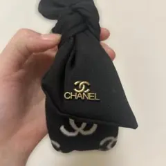 未使用☆正規品　レア　CHANEL　リボンヘアバンド　カチューシャ　ココマーク CHANEL シャネル 14K リボン CC ココマーク へアバンド ヘッド