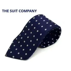 THE SUIT COMPANY ネクタイ　ネイビー　花柄小紋　シルク100%のサムネイル