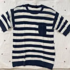 メンズ　RAGEBLUE ストライプ 薄手タオル地Tシャツ Mサイズ