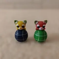 お茶猫 起き上がりこぼし 2個セット