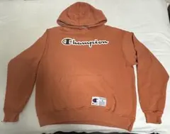 Champion オレンジ フード付きパーカー Lサイズ